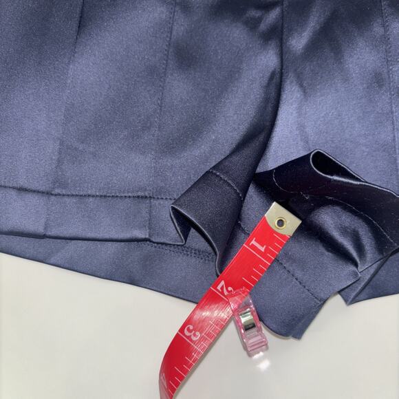 Womens ZARA Shorts Trafaluc Collection Silky Satin Navy Blue Sz Sm Romantic Goth - Picture 9 of 10